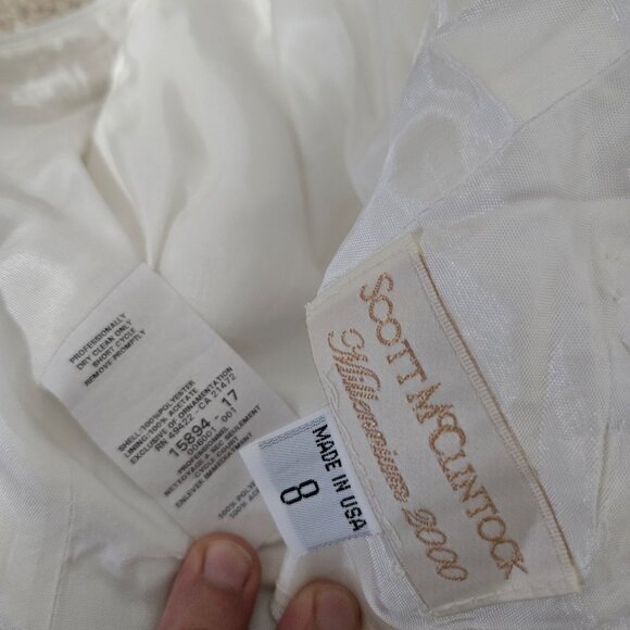 8 (also ~6) Y2K Vintage Scott McClintock Millennium 2000 White Satin Gown - Picture 5 of 9